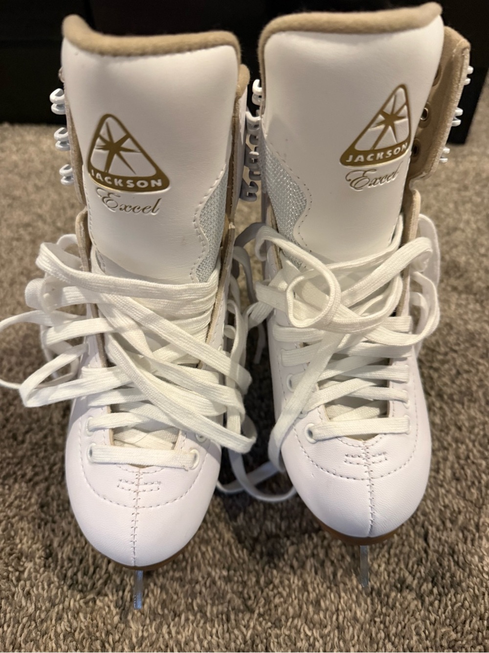 JACKSON White and Tan Girls' Ice Skates - Excel